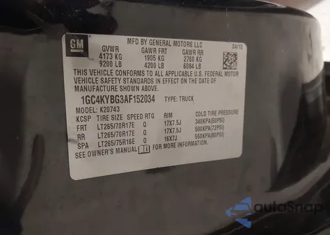 2010 Chevrolet Silverado 2500Hd Ltz z USA, uszkodzony, nr VIN 1GC4KYBG3AF152034